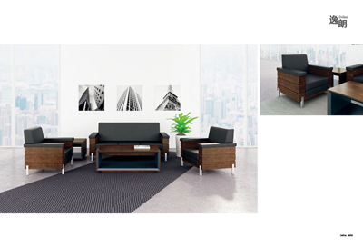 公司企业总裁总经理会议室接待洽谈胡桃木沙发DA8065